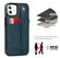 iPhone 11 Crazy Horse Texture Shockproof TPU + PU Leather Case with Card Slot & Wrist Strap Holder - Sapphire Blue