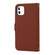 iPhone 11 Cross Texture Lanyard Leather Phone Case - Brown