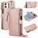 iPhone 11 Crossbody Ring Multifunctional Wallet Leather Phone Case - Rose Gold