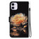 iPhone 11 Crystal Texture Colored Drawing Leather Phone Case - Gold Peony