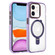 iPhone 11 Crystal TPU Hybrid PC MagSafe Holder Phone Case - Transparent Purple