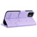 iPhone 11 Cute Cat Embossed Leather Phone Case - Purple