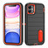 iPhone 11 Defender Gen2 Rugged PC + Silicone Phone Case with Holder - Black+Orange