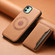 iPhone 11 Denior Cowhide Texture Leather MagSafe Detachable Wallet Phone Case - Khaki