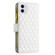 iPhone 11 Diamond Lattice Zipper Wallet Leather Flip Phone Case - White