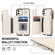 iPhone 11 Double Flap Zipper RFID Leather Phone Case with Short Lanyard - White