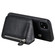 iPhone 11 Dual Buckles Zipper Shockproof Back Cover Protective Case with Holder & Card Slots & Wallet & Lanyard & Photos Frames - Black