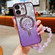 iPhone 11 Dual-Love Feather Gradient Glitter Bracelets Magsafe TPU Phone Case - Purple