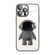 iPhone 11 Electroplating PC Astronaut Holder Phone Case with Lens Film - Black
