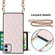 iPhone 11 Elegant Rhombic Pattern Microfiber Leather +TPU Shockproof Case with Crossbody Strap Chain - Pink