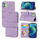 iPhone 11 Embossed Striped Magnetic Buckle PU + TPU Horizontal Flip Leather Case with Holder & Card Slot & Wallet & Photo Frame & Sling - Purple