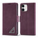 iPhone 11 Forwenw Dual-side Buckle Leather Phone Case - Wine Red