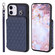 iPhone 11 Grid Texture Card Bag Phone Case with Lanyard - Blue
