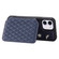 iPhone 11 Grid Texture Card Bag Phone Case with Lanyard - Blue