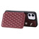 iPhone 11 Grid Texture Card Bag Phone Case with Lanyard - Red