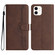 iPhone 11 Heart Pattern Skin Feel Leather Phone Case - Brown