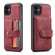 iPhone 11 JEEHOOD RFID Blocking Anti-Theft Wallet Phone Case - Red