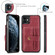 iPhone 11 JEEHOOD RFID Blocking Anti-Theft Wallet Phone Case - Red