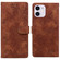 iPhone 11 Lace Floral Embossed Magnetic Buckle PU Phone Case With Wrist Strap - Brown