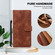 iPhone 11 Lace Floral Embossed Magnetic Buckle PU Phone Case With Wrist Strap - Brown