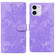 iPhone 11 Lace Floral Embossed Magnetic Buckle PU Phone Case With Wrist Strap - Purple