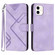iPhone 11 Line Pattern Skin Feel Leather Phone Case - Light Purple