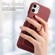 iPhone 11 Litchi Leather Oil Edge Ring Card Back Phone Case - Red