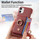 iPhone 11 Litchi Leather Oil Edge Ring Card Back Phone Case - Red