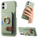 iPhone 11 Litchi Leather Oil Edge Ring Card Back Phone Case - Tea Green
