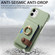 iPhone 11 Litchi Leather Oil Edge Ring Card Back Phone Case - Tea Green