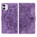 iPhone 11 Mandala Embossed Retro Frosted Leather Phone Case - Purple