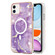 iPhone 11 Marble Pattern Dual-side IMD Magsafe TPU Phone Case - Purple 002