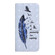 iPhone 11 Oil Embossed 3D Drawing Leather Phone Case - Blue Feather