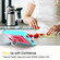 iPhone 11 PC + Rubber 3-layers Shockproof Protective Case with Rotating Holder - Mint Green + Rose Red