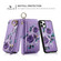 iPhone 11 POLA Flower Multi-functional Zipper Wallet Leather Phone Case - Purple