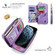 iPhone 11 POLA Flower Multi-functional Zipper Wallet Leather Phone Case - Purple