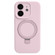 iPhone 11 Precision Hole Liquid Silicone MagSafe Metal Ring Holder Phone Case - Pink