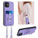 iPhone 11 R20 Crossbody Rope Ring Card Holder Phone Case - Purple