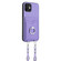 iPhone 11 R20 Crossbody Rope Ring Card Holder Phone Case - Purple