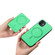 iPhone 11 Retro Cross Leather Ring Side Insert Card Bag MagSafe Phone Case - Green