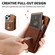 iPhone 11 Retro Magsafe Cross Leather Pull-Out Card Bag Back Phone Case - Brown
