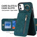 iPhone 11 Retro Ring and Zipper RFID Card Slot Phone Case - Blue