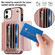 iPhone 11 RFID Card Slot Phone Case with Long Lanyard - Rose Gold