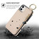 iPhone 11 RFlD Anti-theft Double Buckle Ring Zipper Card Phone Case - White