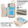 iPhone 11 RFlD Anti-theft Double Buckle Ring Zipper Card Phone Case - White