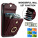 iPhone 11 Rhombic Texture Card Bag Phone Case with Long Lanyard - Wine Red