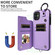 iPhone 11 Rhombic Texture Card Bag Phone Case with Short Lanyard - Purple