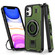 iPhone 11 Ring Holder Carbon Fiber PC Hybrid TPU Phone Case - Army Green