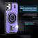 iPhone 11 Ring Holder Carbon Fiber PC Hybrid TPU Phone Case - Purple
