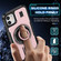 iPhone 11 Ring Holder Carbon Fiber PC Hybrid TPU Phone Case - Rose Gold
